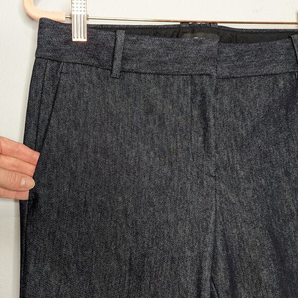 Theory Blue Classic Straight Leg Cropped Denim Trousers Pockets Tailored Design - Picture 4 of 7